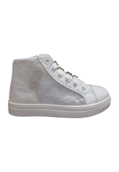 Scarpe sneakers Bambine e ragazze ferrè BUTTER  bianco laccio e zip laterale