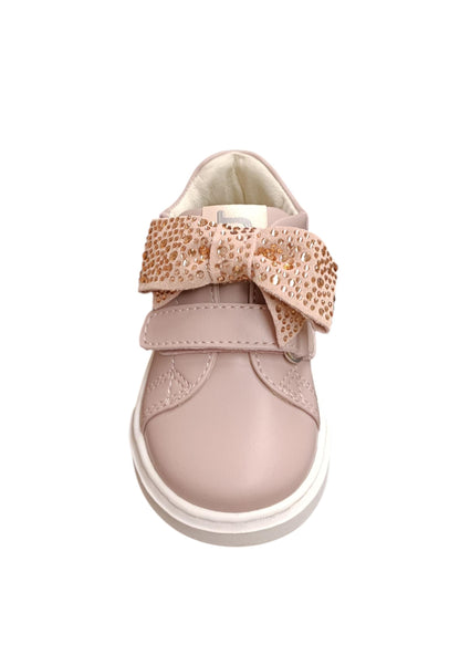 Sneakers primi passi bambina Balducci Cita cipria pelle - Dolcezza e sicurezza con chiusura velcro