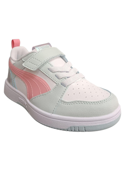 Sneakers Bambini Puma Rebound Grigio Rosa - Scarpe Alte Ginnastica Velcro