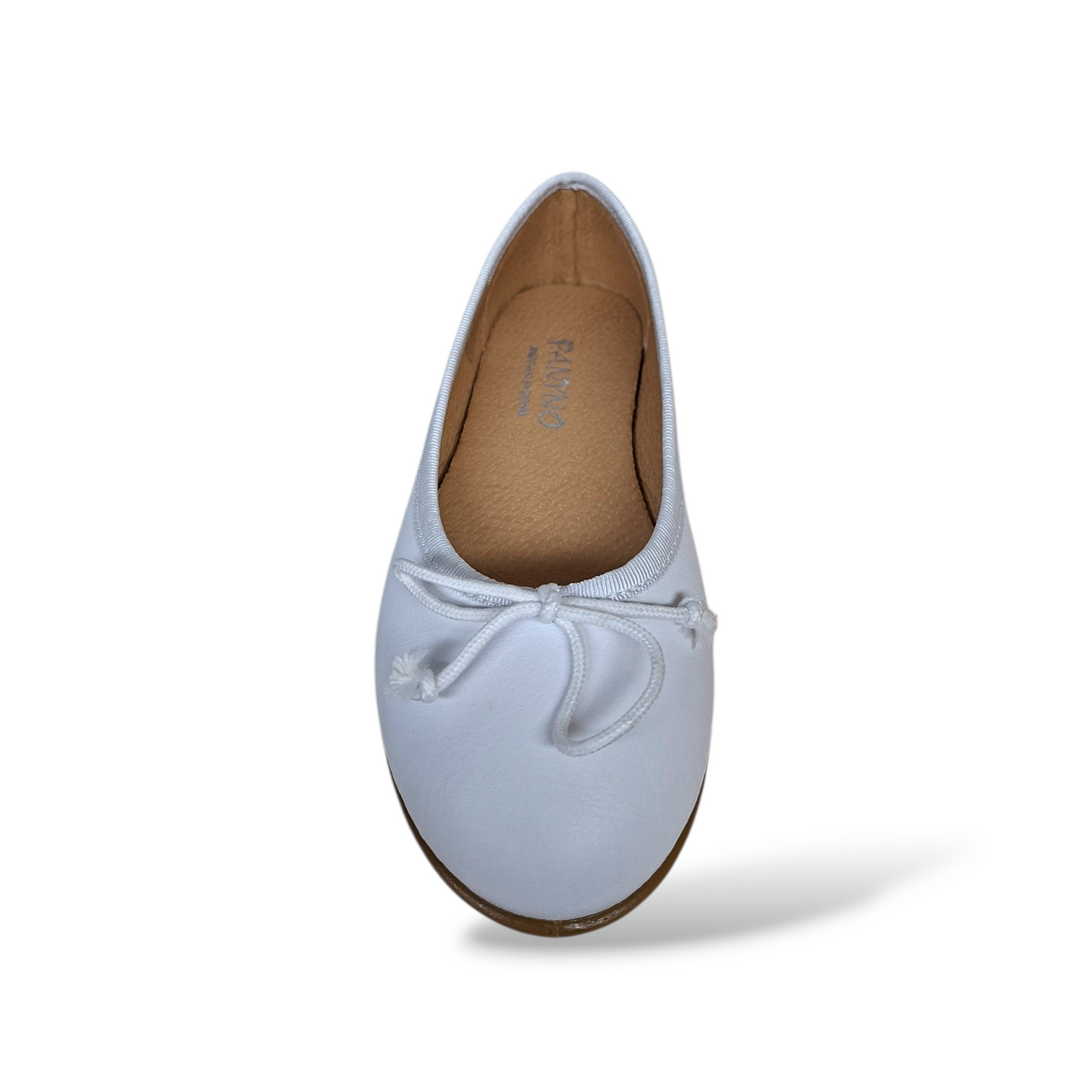 Ballerine bambina PANYNO bianco pelle elastico cerimonia eleganti