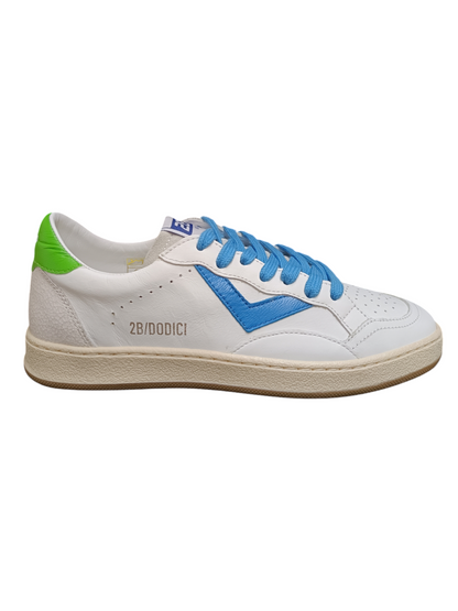 Scarpe sneakers Bambini e ragazzi 2B12 JRPLAY  bianco-celeste-verde laccio