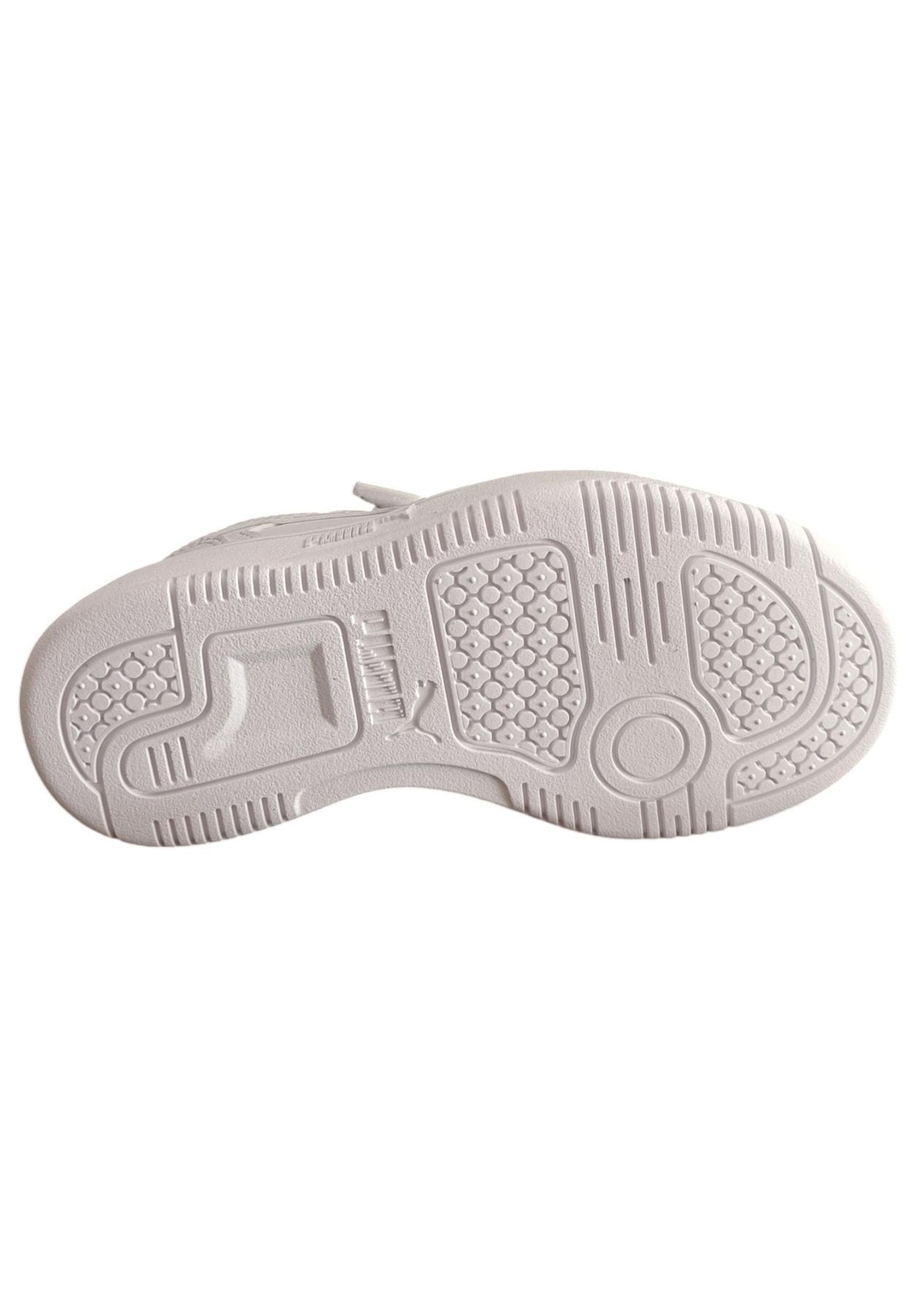 Scarpe sneakers Unisex bambini PUMA REBOUND  bianco-nero-blue laccio elastico e velcro