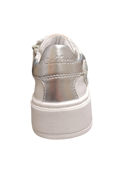 Scarpe sneakers Bambine e ragazze balducci kiab  bianco-argento laccio e zip laterale