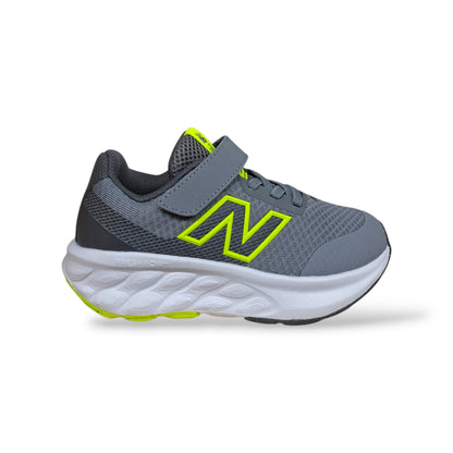 New Balance 520 Sneakers Bambini Ragazzi Grigio Giallo | Taglia 28-35 | Tessuto Velcro | Scarpetteria Gica