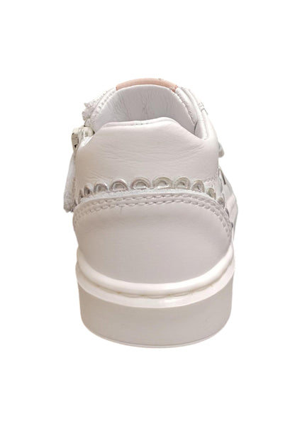 Scarpe sneakers Bambine balducci cita  bianco-argento laccio e zip laterale