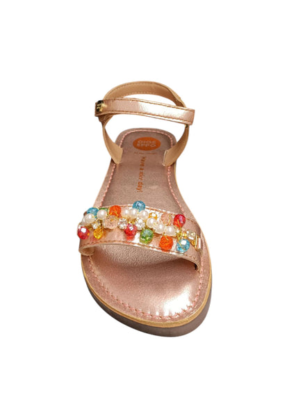 Sandalo bambina Gioseppo Effingham oro rosato pelle velcro comfort elegance