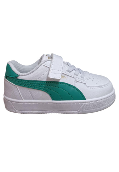 sarpe sneakers Bambini e ragazzi PUMA CAVEN  bianco-verdone laccio elastico e velcro
