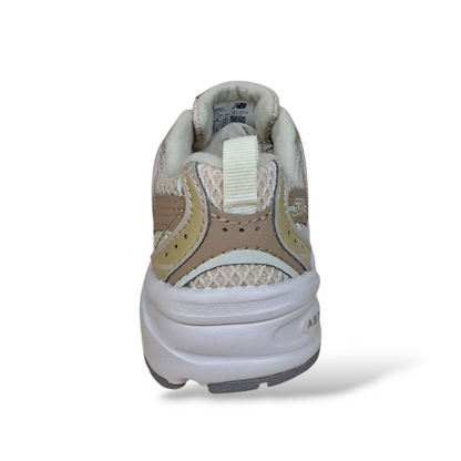Sneakers bambino New Balance 530 beige bianche laccio