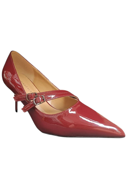 Décolleté donna Marina Galanti bordeaux pelle - Eleganza classica con fibbia