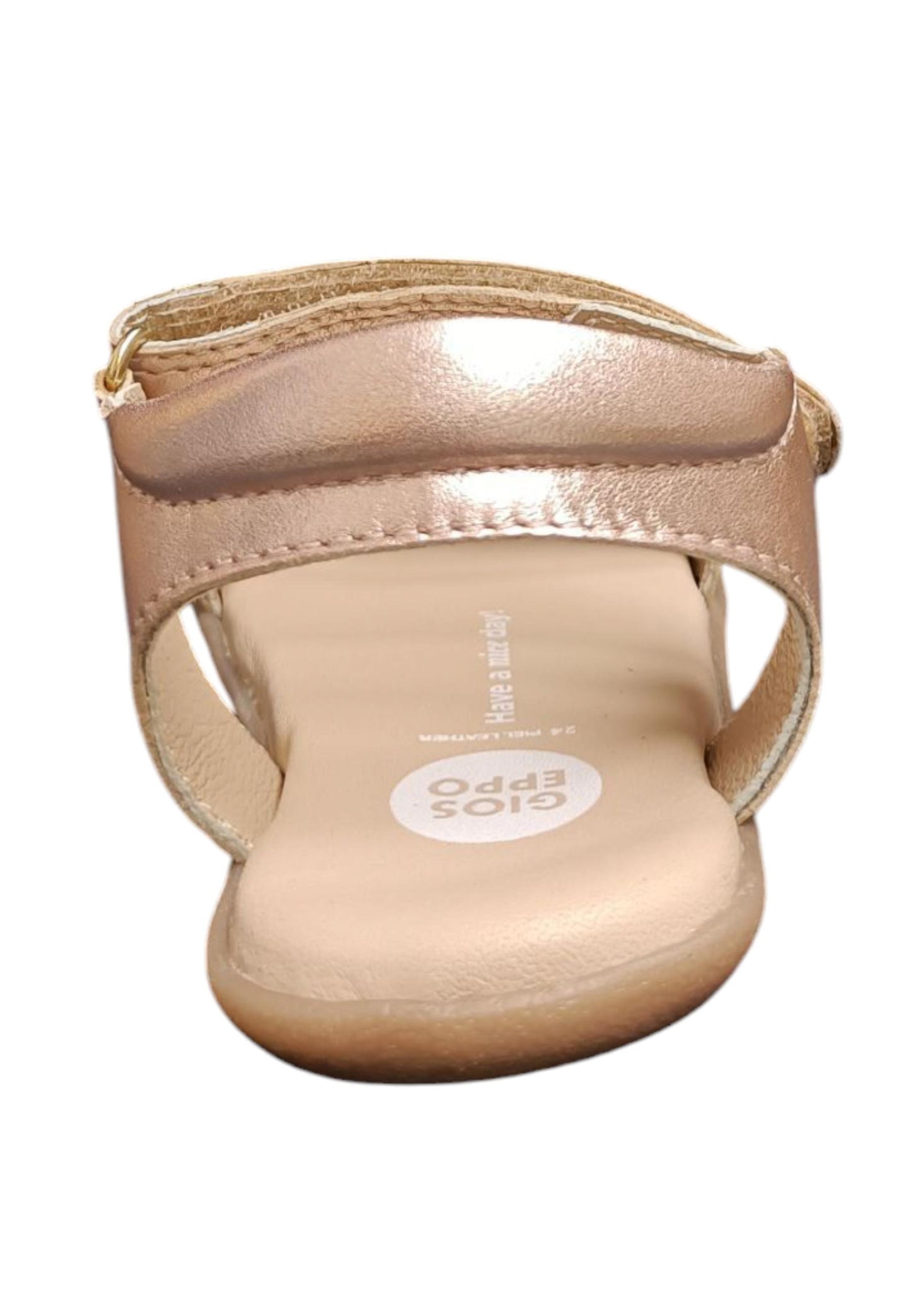 Sandalo bambina Gioseppo Hiram oro rosato pelle velcro comfort elegance