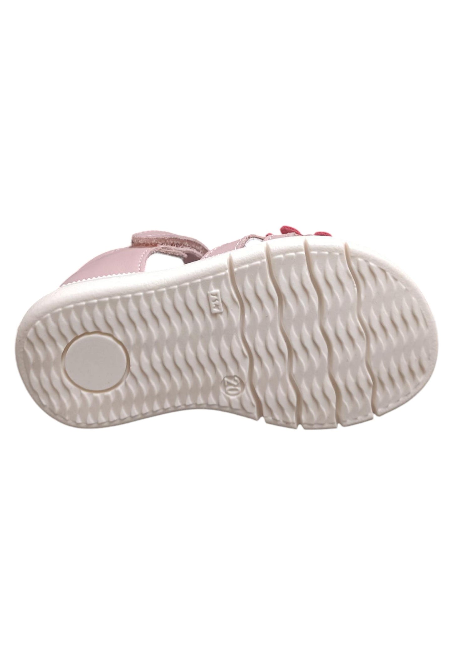 Sandalo bambina Balocchi Paris cipria pelle - Sandalo tallonato primi passi con velcro