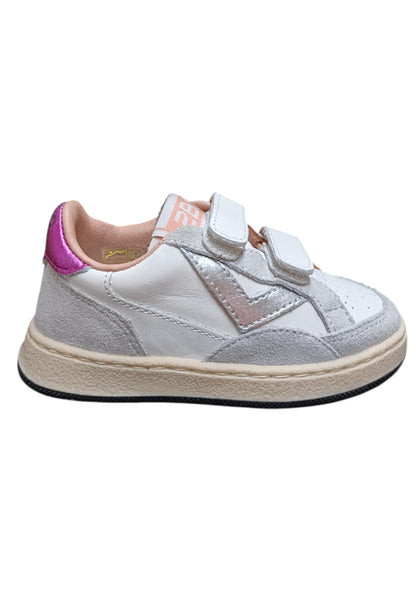 Scarpe sneakers Bambine e ragazze 2B12 BABYMINI PLAY bianco-grigio-fuxja velcro