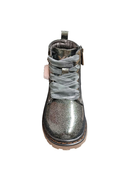 Anfibio bambina XTI Botin grigio rosa pelle zip laterale urban style
