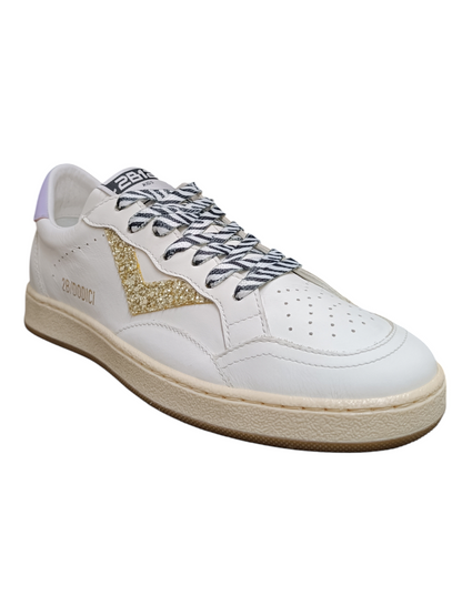 Scarpe sneakers Bambine e ragazze 2B12 JRPLAY  bianco-oro-viola laccio