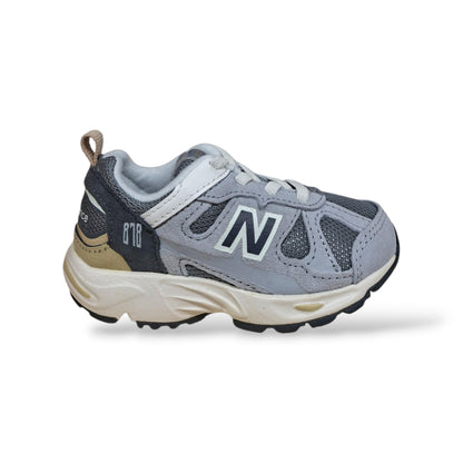 New Balance 878 Sneakers Bambini Ragazzi Grigio Bianco | Taglia 20-27 | Suede Tessuto | Scarpetteria Gica