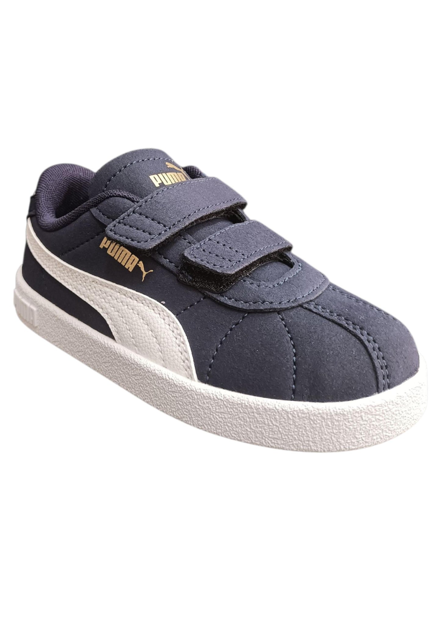 Sneakers Bambini Puma Club Blu Bianco Suede - Scarpe Ginnastica Velcro