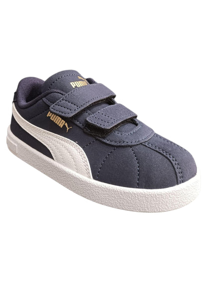 Sneakers Bambini Puma Club Blu Bianco Suede - Scarpe Ginnastica Velcro