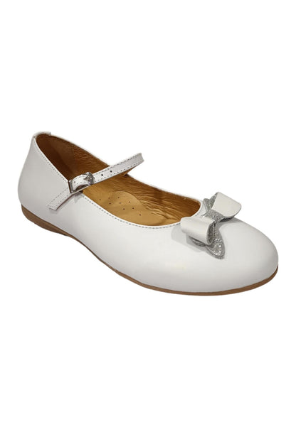 Ballerina bambina Platis P2079 bianco multicolore pelle fibbia elegance style