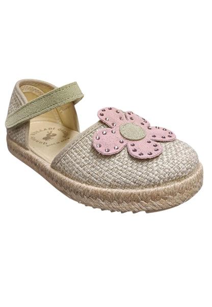 Espadrillas bambina Vul-Ladi Carla beige rosa verde tela velcro summer style