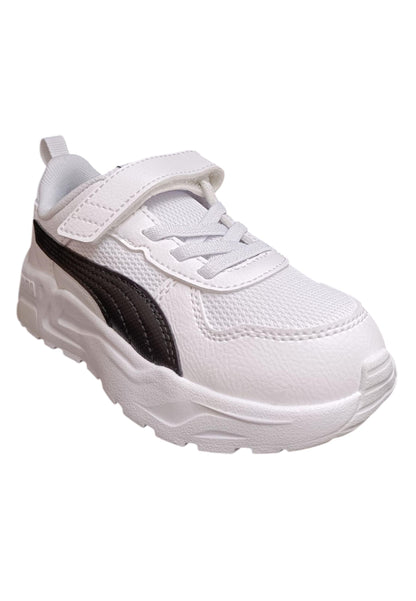 sarpe sneakers Bambini e ragazzi PUMA TRINITY  bianco-nero laccio elastico e velcro