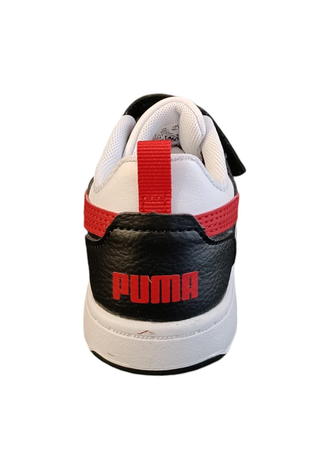 Scarpe sneakers Unisex bambini PUMA REBOUND  bianco-nero-blue laccio elastico e velcro