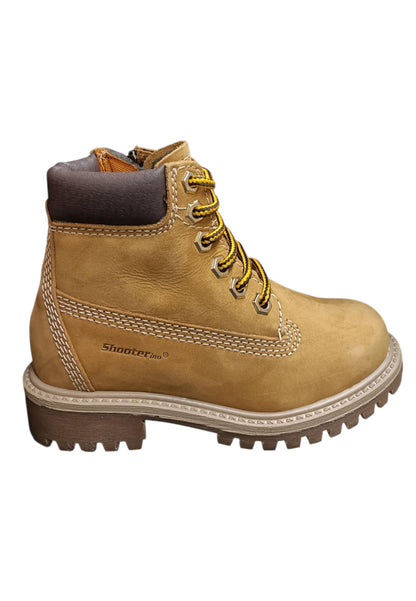 Boscaiolo bambino Shooterino Basic camel marrone pelle lacci casual style