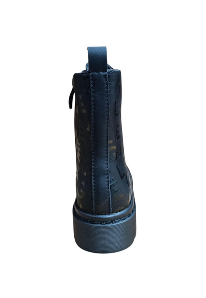 Anfibio bambina Gaelle Elisir nero pelle zip laterale urban style