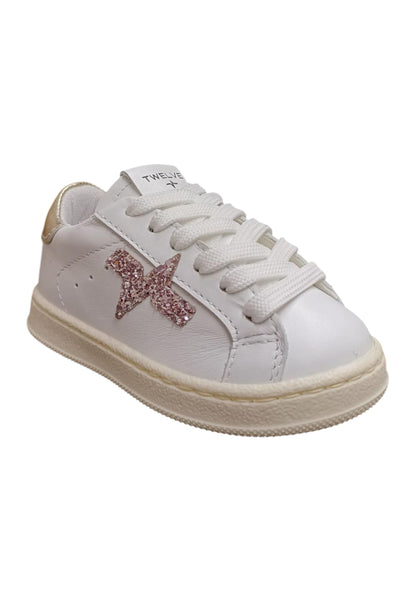 Scarpe sneakers Bambine e ragazze TWELVE gamme  bianco-glicine-platino laccio