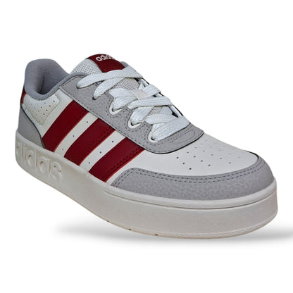 scarpe-pelle-tennis-ragazzi-adidas-breakbase-bianco-grigio-rosso-lacci-scuola-media-scarpetteria-gica-trani

