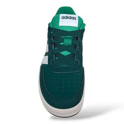 scarpe-verde-bottiglia-unisex-ragazzi-adidas-breakbase-verdone-bianco-pelle-lacci-back-to-school-scarpetteria-gica-trani
