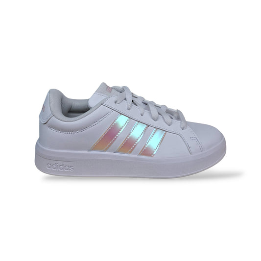 adidas-grand-court-jq1978-sneakers-bambine-bianco-cangiante-iridescente-pelle-lacci-taglie-36-40-scarpetteria-gica-trani