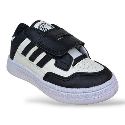scarpe-bambini-piccoli-adidas-rapid-court-nero-bianco-velcro-strappo-scuola-materna-primaria-scarpetteria-gica-trani
