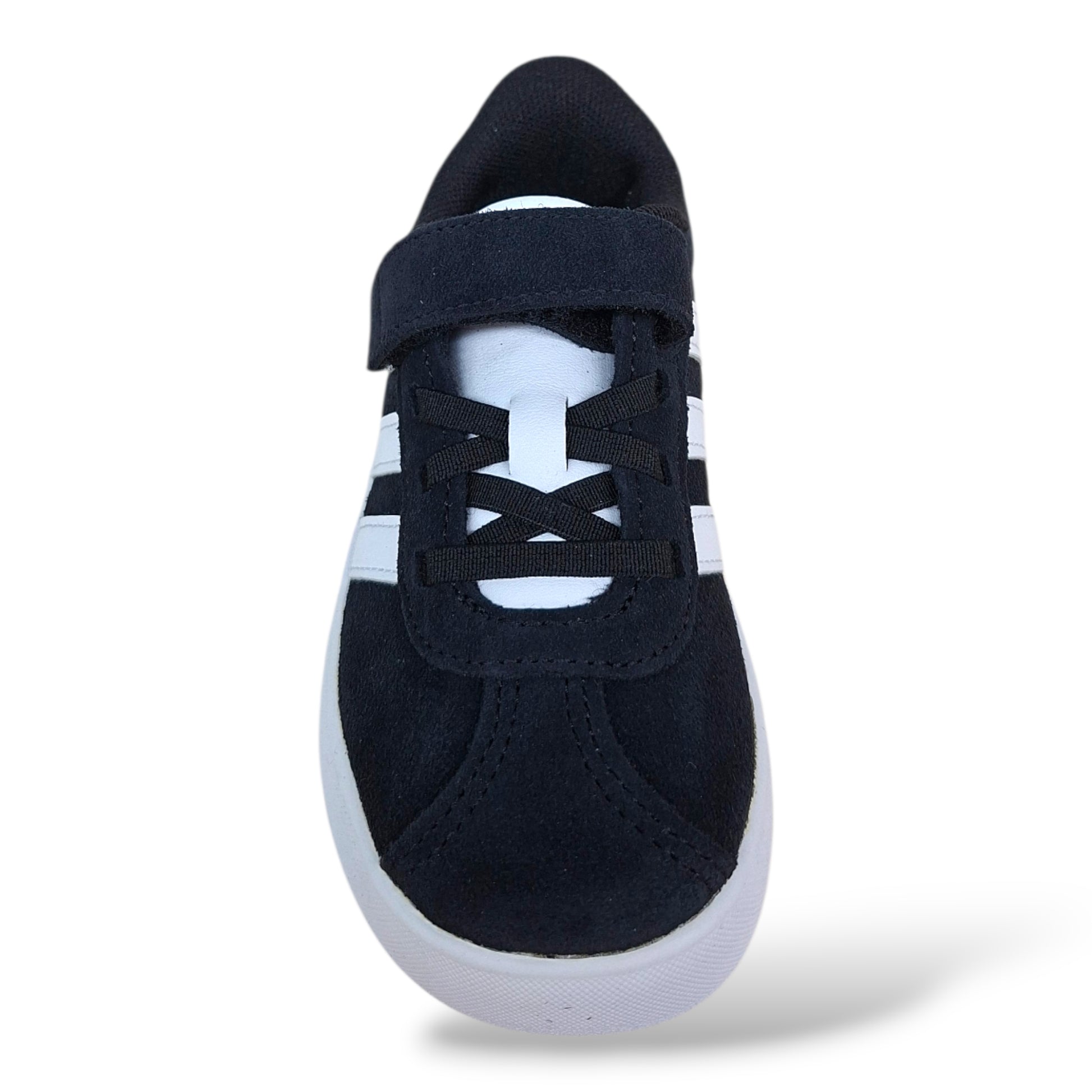 scarpe-eleganti-sportive-bambini-adidas-vl-court-nero-bianco-pelle-suede-velcro-back-to-school-scarpetteria-gica-trani

