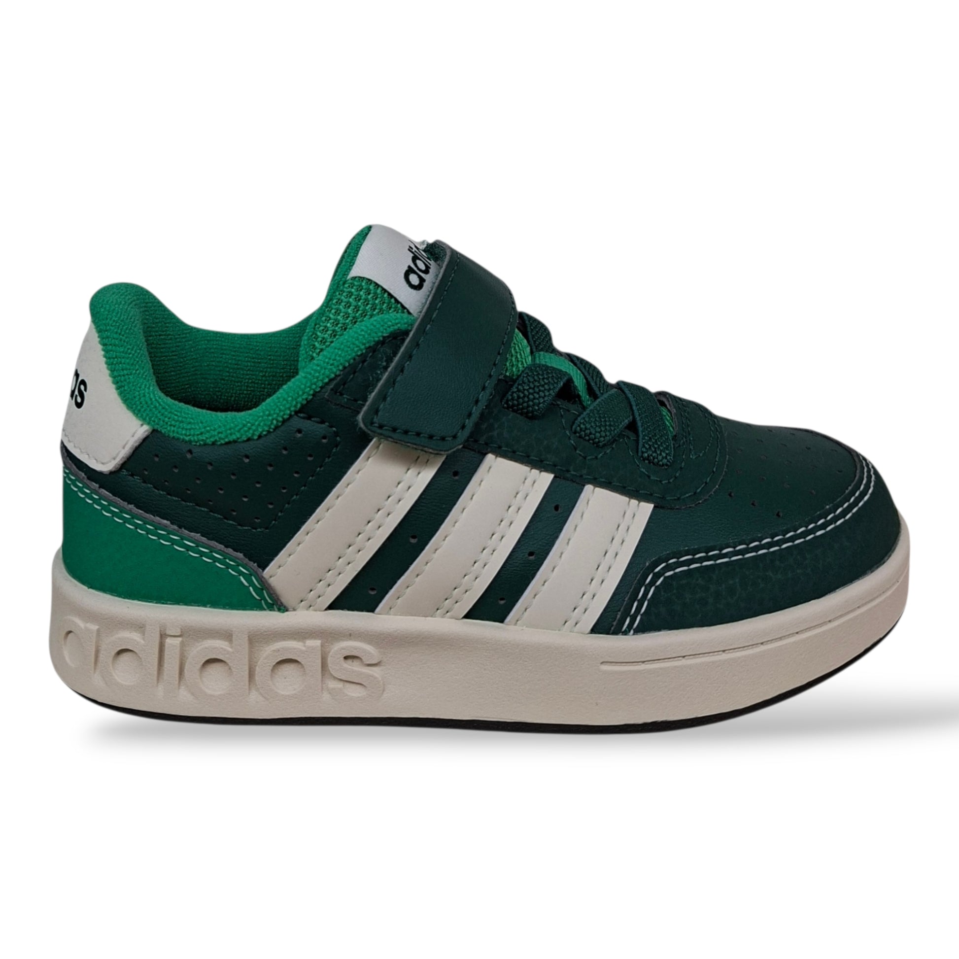 adidas-breakbase-ki1968-sneakers-bambini-verdone-bianco-laccio-elastico-velcro-pelle-taglie-28-35-scarpetteria-gica-trani
