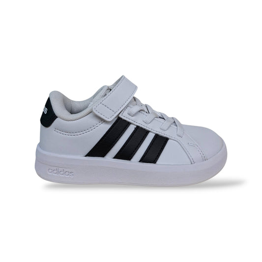 adidas-grand-court-hp3531-sneakers-bambini-bianco-nero-laccio-elastico-velcro-pelle-taglie-28-35-scarpetteria-gica-trani
