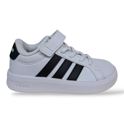 adidas-grand-court-hp3531-sneakers-bambini-bianco-nero-laccio-elastico-velcro-pelle-taglie-28-35-scarpetteria-gica-trani
