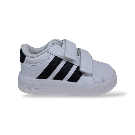 adidas-grand-court-hp3534-sneakers-bambina-bianco-nero-strappo-velcro-pelle-taglie-20-27-scarpetteria-gica-trani
