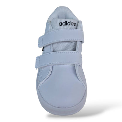 scarpe-scuola-materna-bambina-adidas-grand-court-bianco-nero-pelle-velcro-suola-antiscivolo-scarpetteria-gica-trani
