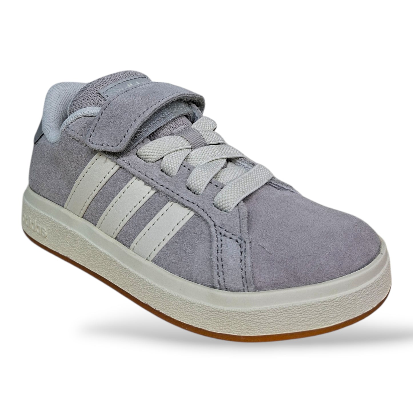 scarpe-suede-bambini-adidas-grand-court-grigio-bianco-laccio-elastico-strappo-scuola-primaria-scarpetteria-gica-trani
