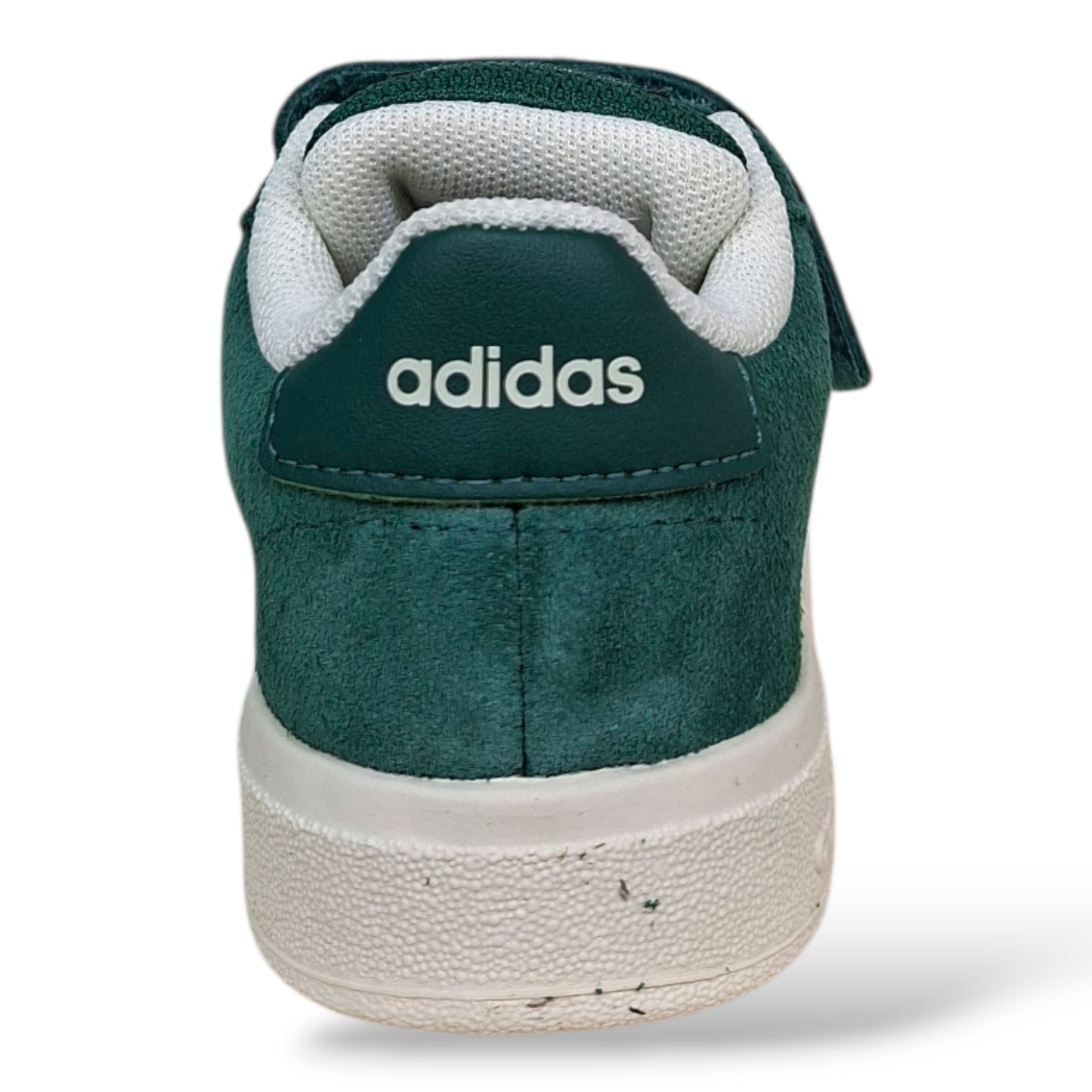 adidas-grand-court-sneakers-bambino-verdone-bianco-suede-morbido-velcro-suola-gomma-antiscivolo-scarpetteria-gica-trani
