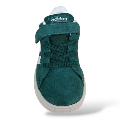sneakers-classiche-bambini-adidas-grand-court-verdone-bianco-suede-laccio-elastico-autunno-inverno-scarpetteria-gica-trani
