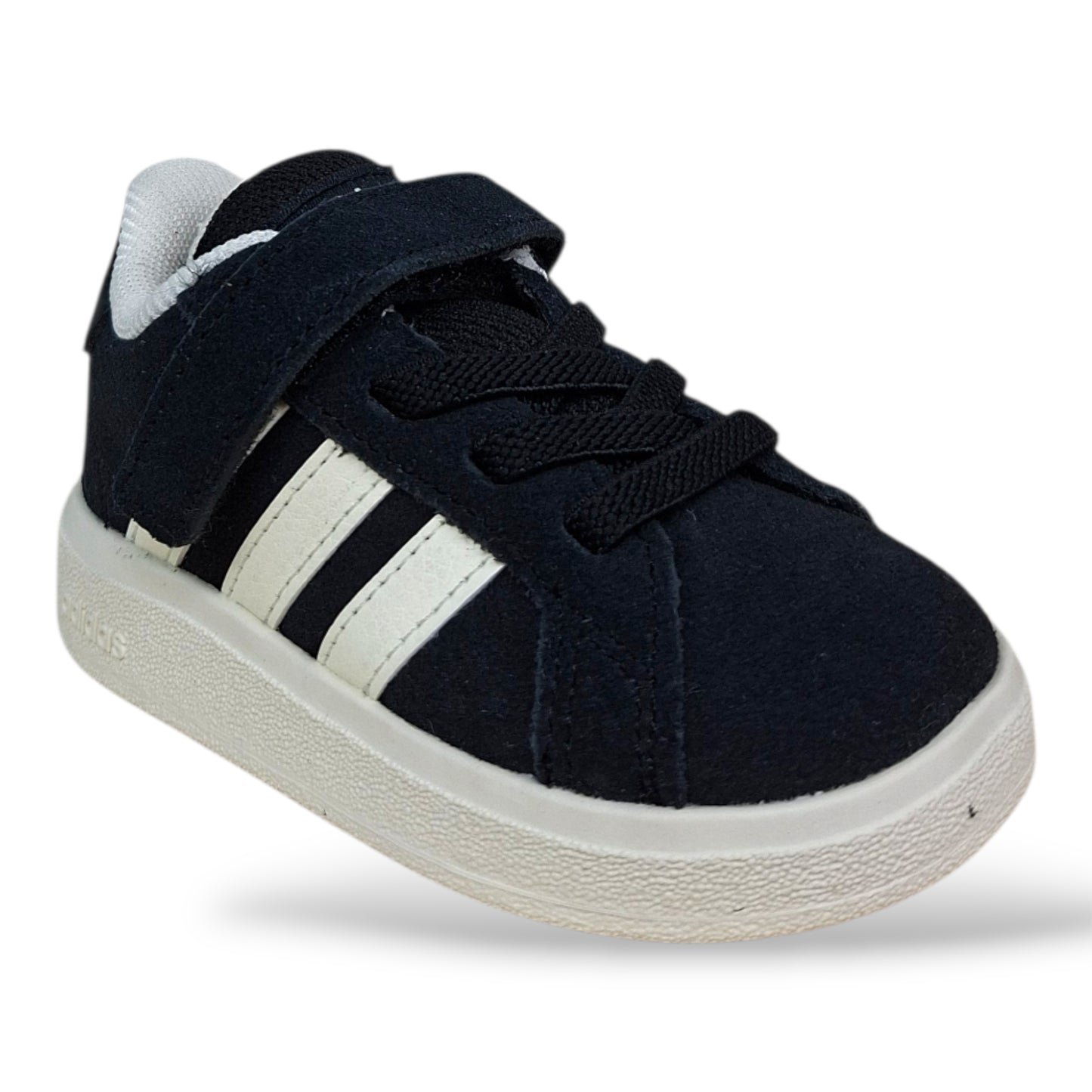 scarpe-suede-bambini-piccoli-adidas-grand-court-nero-bianco-laccio-elastico-strappo-scuola-materna-scarpetteria-gica-trani
