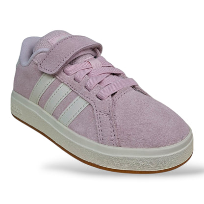 scarpe-suede-bambine-grandi-adidas-grand-court-rosa-bianco-laccio-elastico-strappo-scuola-primaria-scarpetteria-gica-trani
