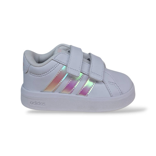adidas-grand-court-kj0882-sneakers-bambina-bianco-cangiante-iridescente-velcro-strappo-taglie-20-27-scarpetteria-gica-trani