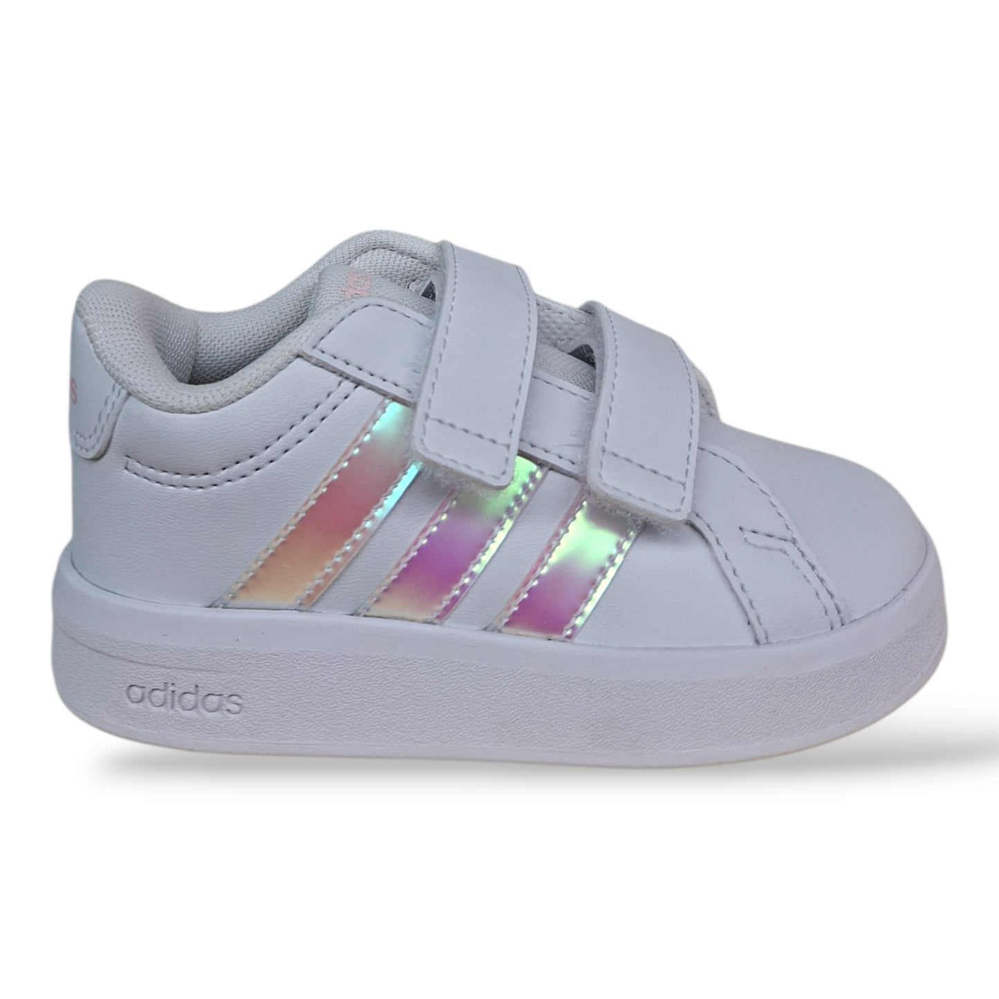 adidas-grand-court-kj0882-sneakers-bambina-bianco-cangiante-iridescente-velcro-strappo-taglie-20-27-scarpetteria-gica-trani
