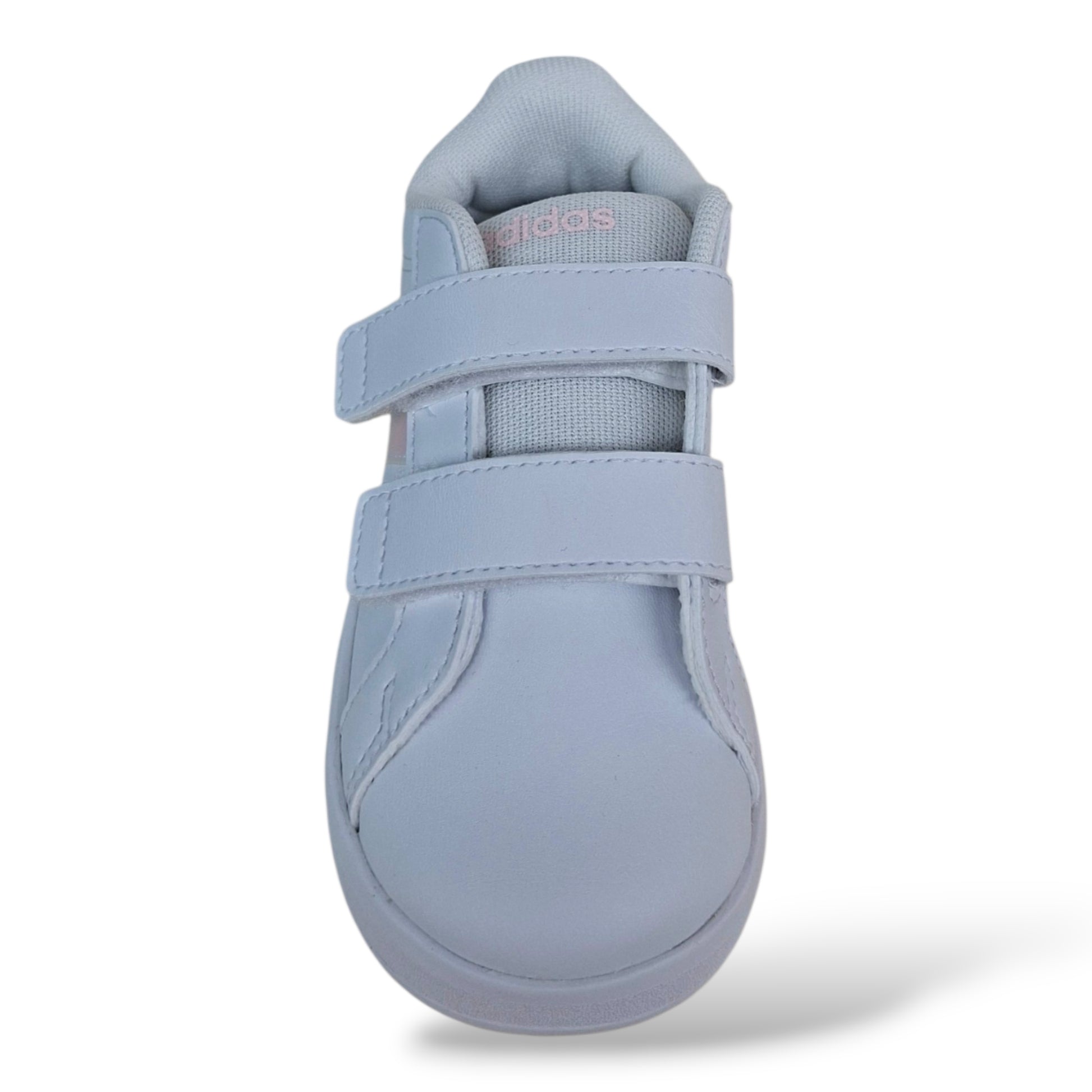 scarpe-bambina-primi-passi-adidas-grand-court-bianco-cangiante-velcro-pelle-suola-antiscivolo-scarpetteria-gica-trani
