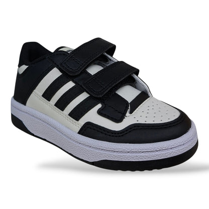scarpe-pelle-bambini-adidas-rapid-court-nero-bianco-velcro-strappo-scuola-primaria-scarpetteria-gica-trani
