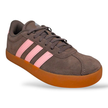 scarpe-suede-ragazze-adidas-vl-court-marrone-rosa-lacci-tradizionali-scuola-media-scarpetteria-gica-trani
