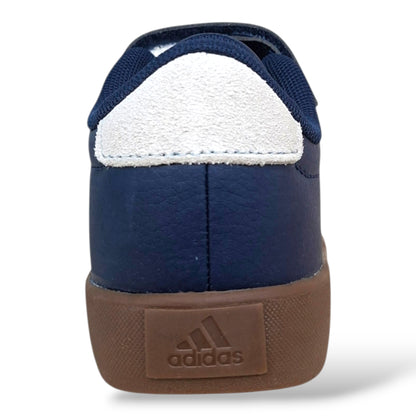 adidas-vl-court-sneakers-bambino-blu-marrone-laccio-elastico-velcro-suola-antiscivolo-scarpetteria-gica-trani
