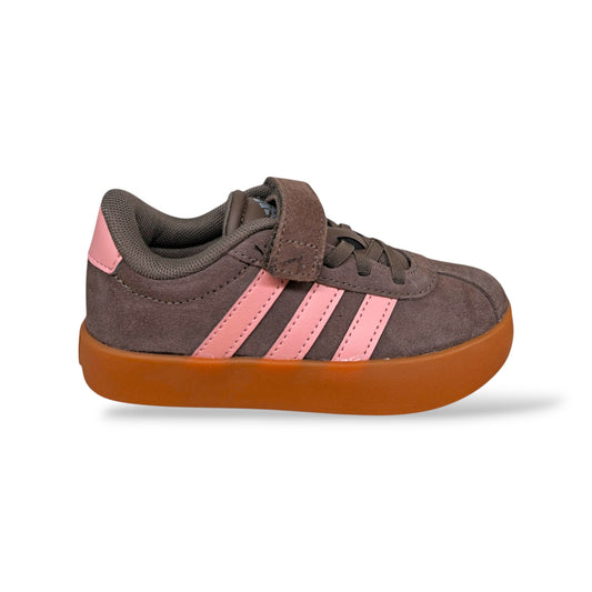 adidas-vl-court-kk4559-sneakers-bambine-marrone-rosa-suede-laccio-elastico-velcro-taglie-28-35-scarpetteria-gica-trani